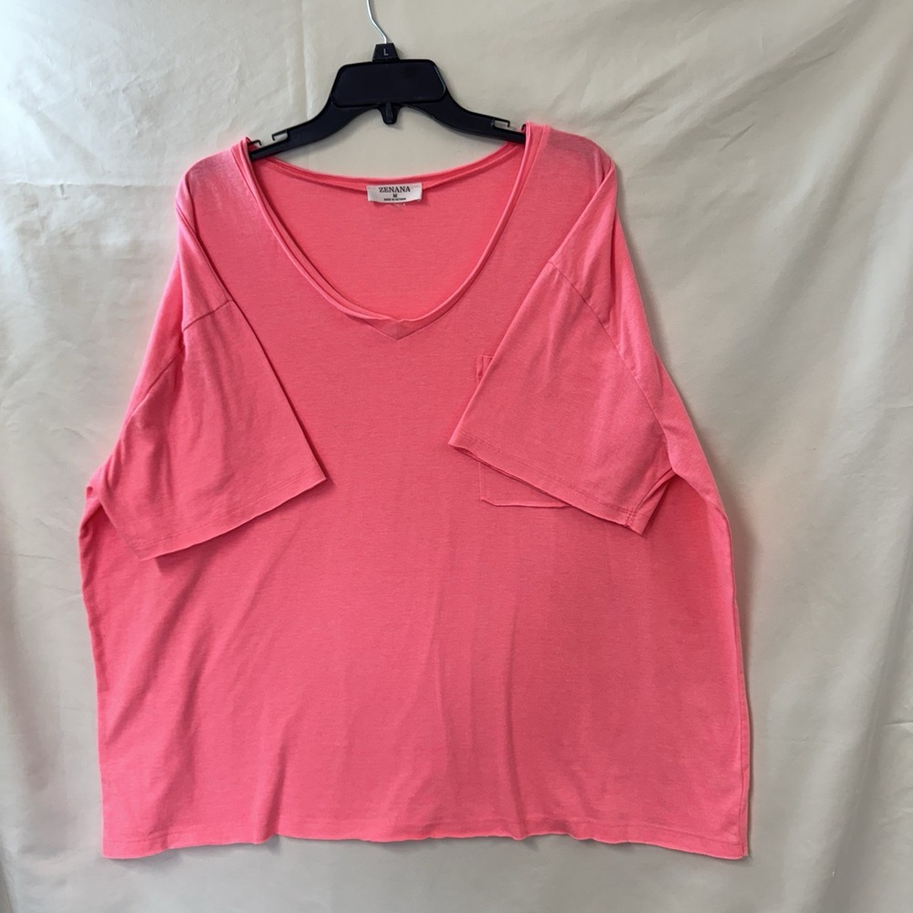 Womens Pink Tee Zenana Size M